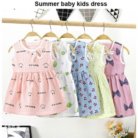 Muslim Dress Supplier - 1-7T Organic Cotton Toddler Girl Dress Summer Dress