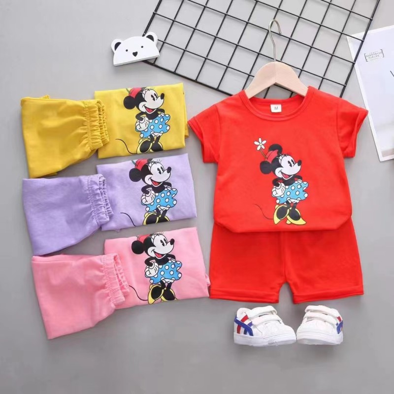 Girls Romper Manufacturer - Fashion Active Clothes Short Sleeve Top Shirt Shorts Set