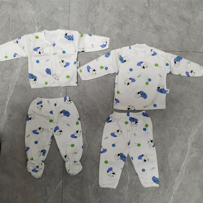 Newborn Winter Wear Supplier - 12 Pcs Cartoon Printing Keep Warm Baby Suit Sets