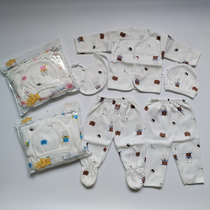 Baby Layette Set Supplier - 5-Piece Cozy Gift Set 0-3 Month Unisex Branded Clothes
