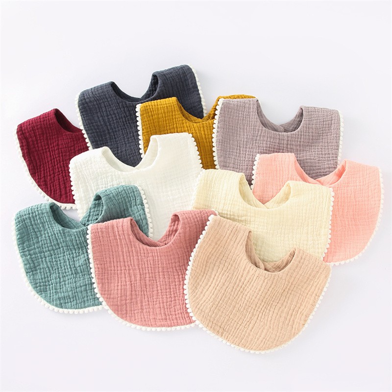 Baby Saliva Towel Factory - Wholesale Custom Soft Ruffle Edge Cotton Gauze Lace Bib