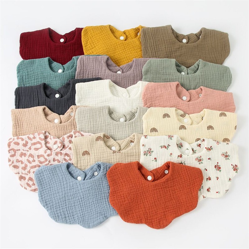 Baby Lace Bib Supplier - Hot Selling Custom Soft Cotton Gauze Muslin Bib Newborn Gift