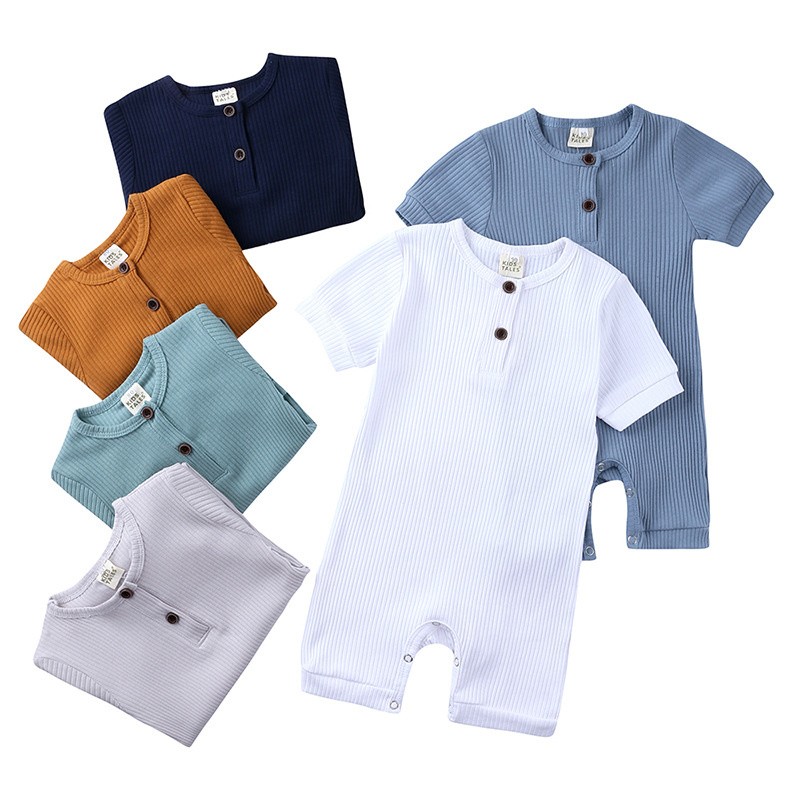 Baby Romper Factory - Hot Selling Cotton Short Sleeve Solid Soft Toddler Clothing