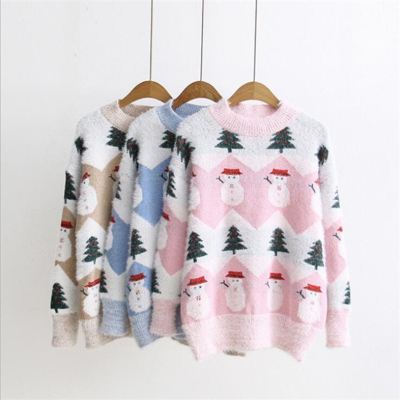Christmas Sweater Supplier - Popular Winter Family Pullover Tree Snowman Knit