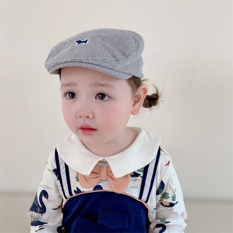 Baby Sun Hat Factory - Hot Selling Boy Gentleman Hat Fine Stripe Toddler Beret