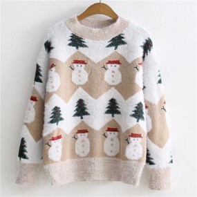 Christmas Sweater Supplier - Popular Winter Family Pullover Tree Snowman Knit