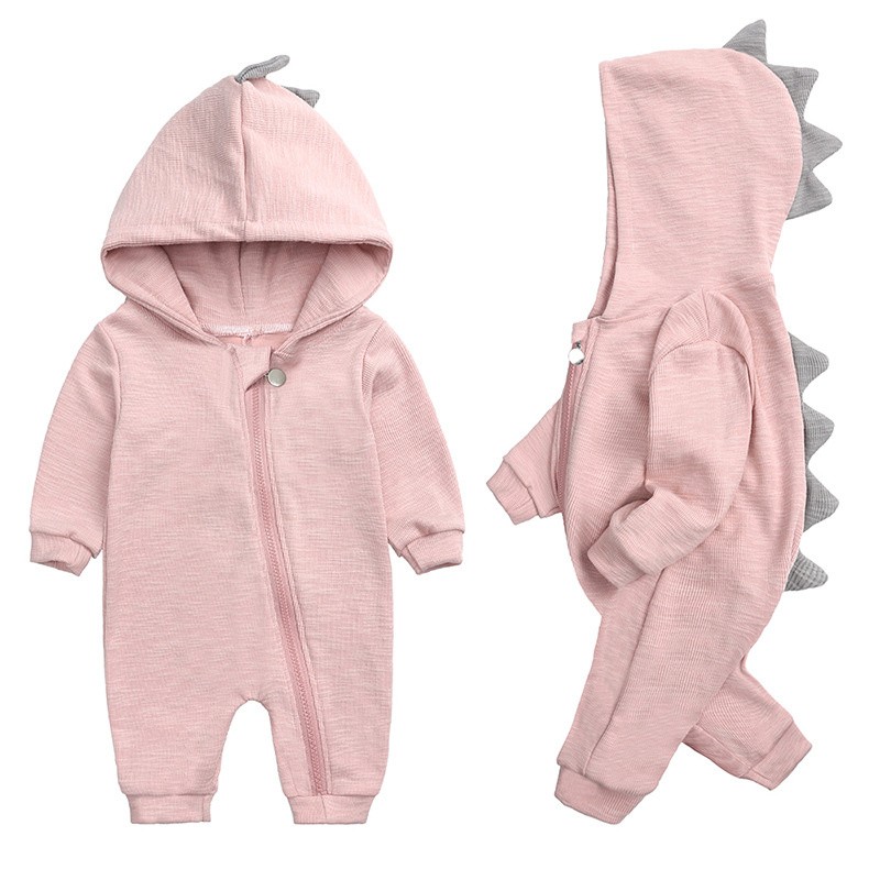 Baby Bodysuit Factory - New Dinosaur Hooded Long Sleeve Halloween Zip Jumpsuit