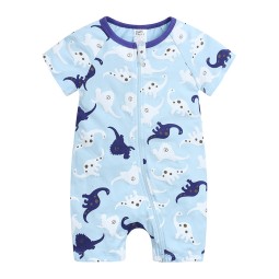 Baby Romper Supplier - Custom High Quality Summer Short Sleeve Cotton Cloud Print