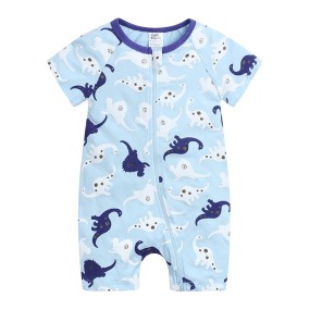 Baby Romper Supplier - Custom High Quality Summer Short Sleeve Cotton Cloud Print
