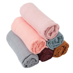 Baby Bath Towel Factory - Wholesale Plain 2-layer Bamboo Cotton Gauze Swaddling