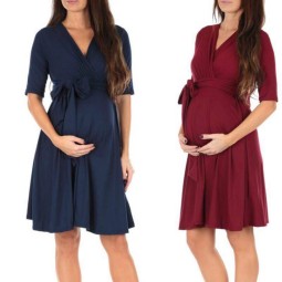Pregnant Dress Supplier - Wholesale Stocks Plus Size Solid Color Soft Maternity