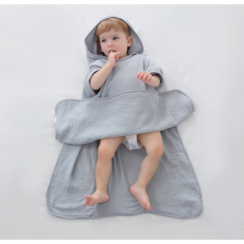 Baby Hooded Bath Towel Supplier - Cotton Soft 4-layers Muslin Blanket Bath Wrap
