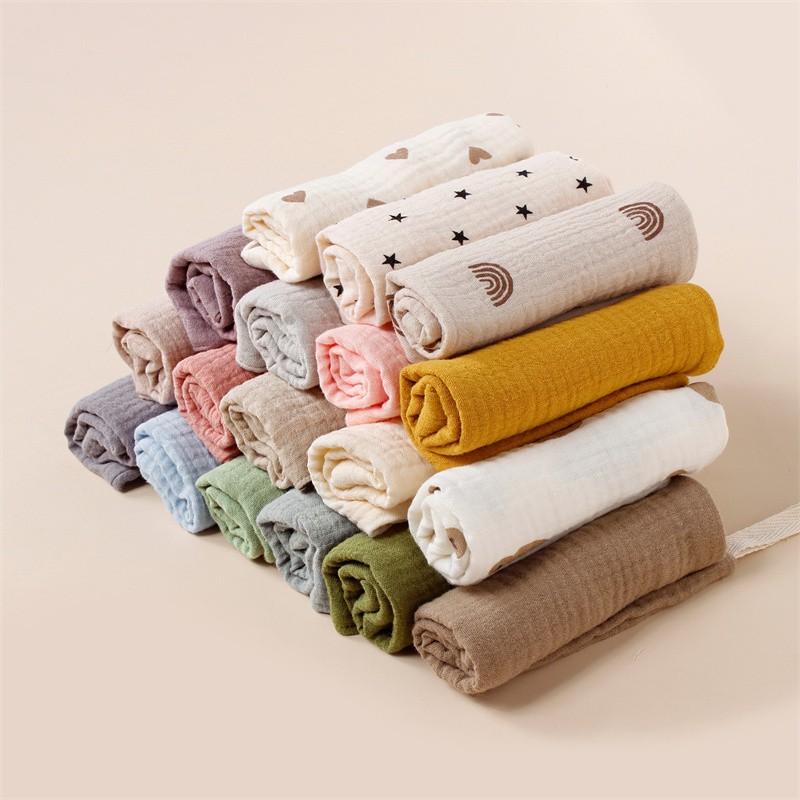 Baby Handkerchief Factory - Cotton Small Square Double-layer Muslin Face Towel