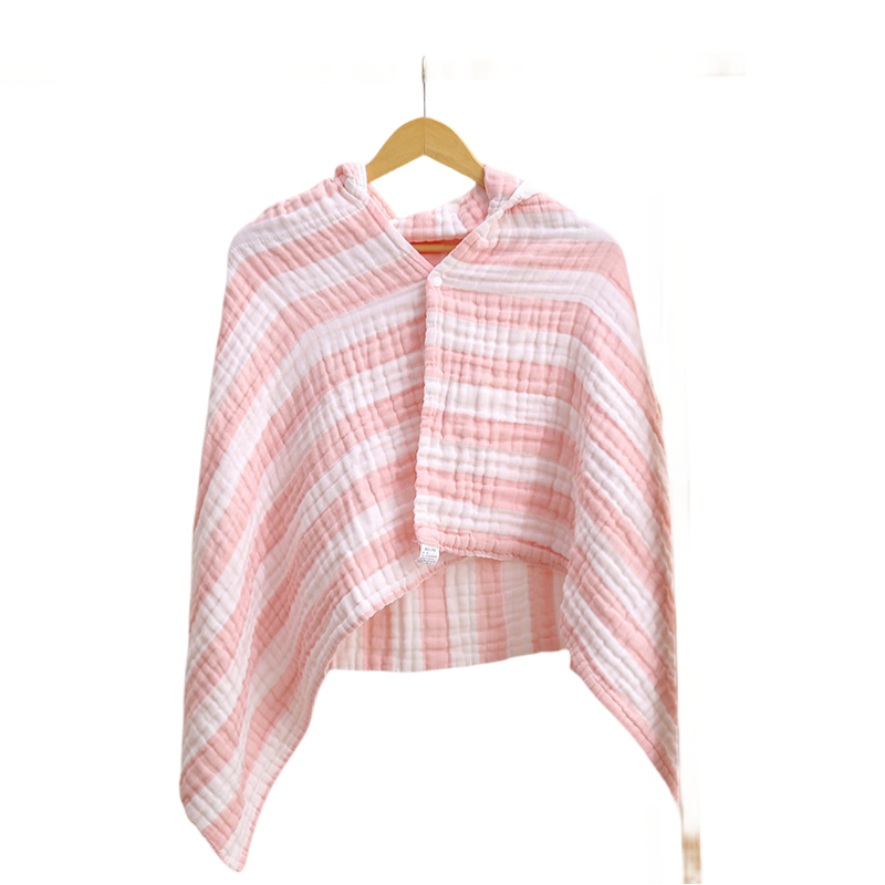 Newborn Bath Towel Manufacturer - Cotton Muslin Children Hooded Blanket 6 Layers