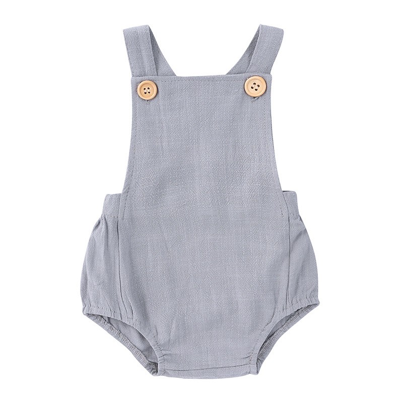 Summer Baby Romper Factory - Strap Linen Fabric Breathable Hanging Bodysuit