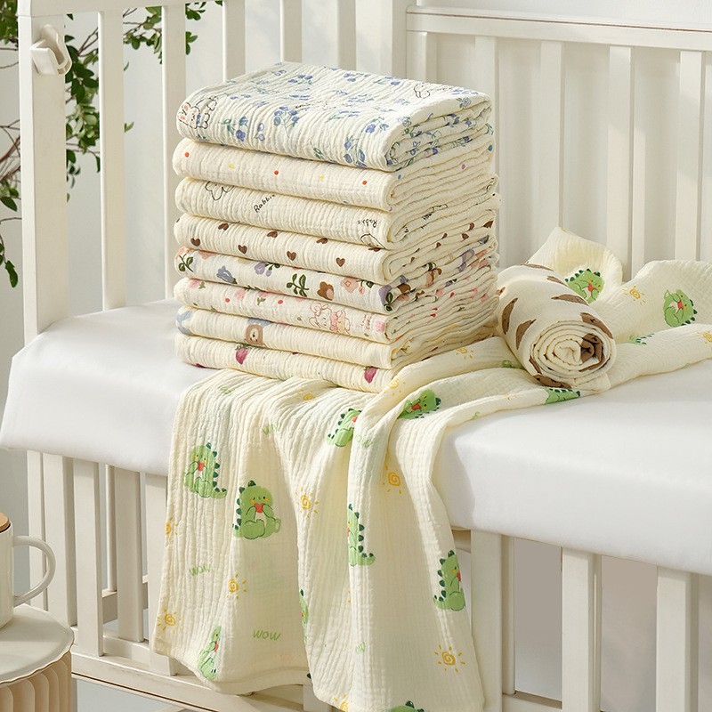 Swaddling Towel Supplier - Eco-friendly Two-Layer Crepe Animal Print