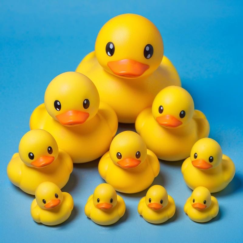 Rubber Duck Factory - Squeeze Yellow Bulk Bath Toy Sound Floating