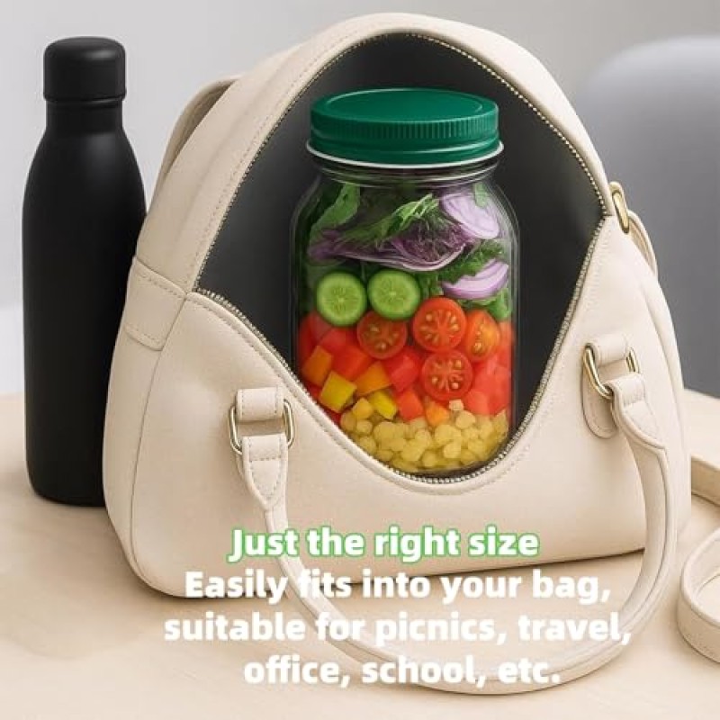 Salad Jar Factory - Leakproof Portable Seasoning Container Lunch