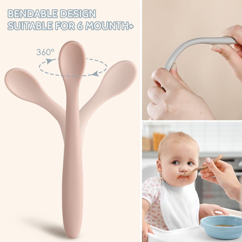 Baby Spoon Supplier - Food Grade Silicone Long Twist Training