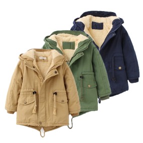 Winter Coat Supplier - Hooded Thicken Fleece Lined Kids Outerwear