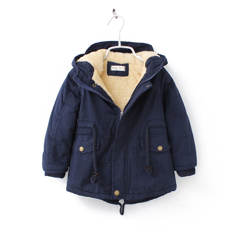 Winter Coat Supplier - Hooded Thicken Fleece Lined Kids Outerwear