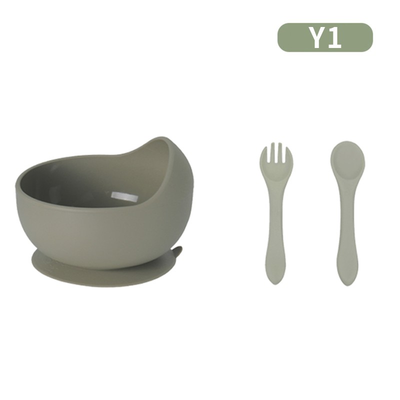 Baby Tableware Factory - Silicone Fork Spoon Plate 6 Pieces Set