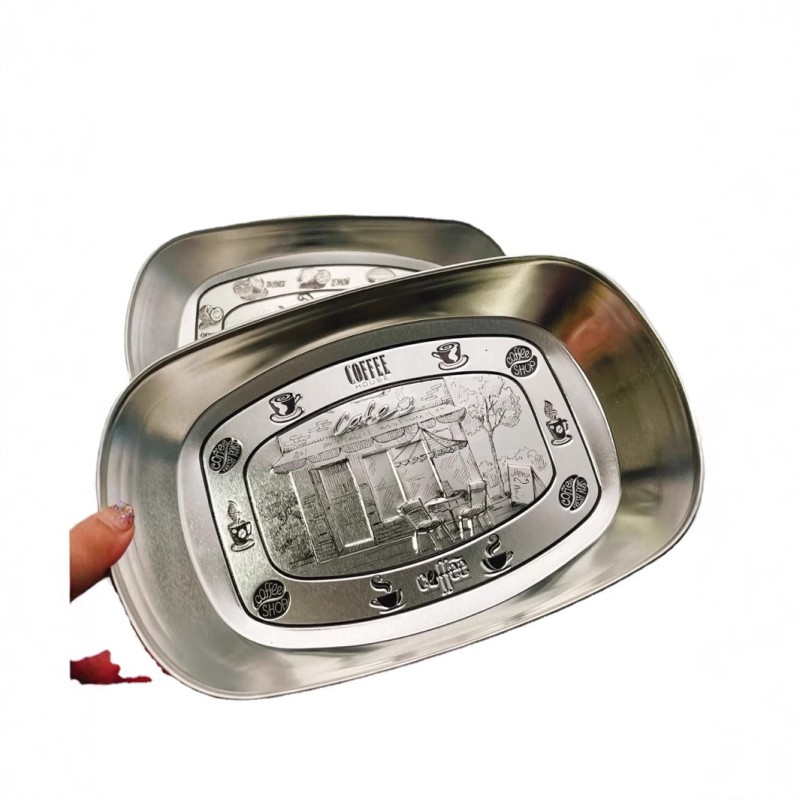 Dinner Plate Supplier - Vintage Stainless Steel Snack Fruit Plate