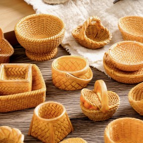 Bamboo Basket Supplier - Simulation Rattan DIY Decoration