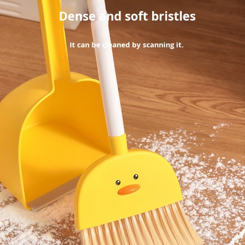 Pretend Play Toy Factory - Mini Yellow Duck Broom Dustpan