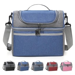 Lunch Bag Supplier - Double-Layered Insulated Portable Crossbody