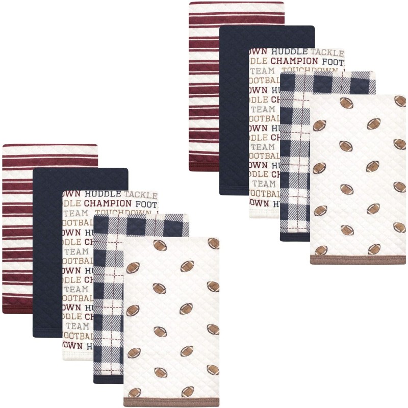 Burp Cloths Factory - Unisex Quilted Football Pattern