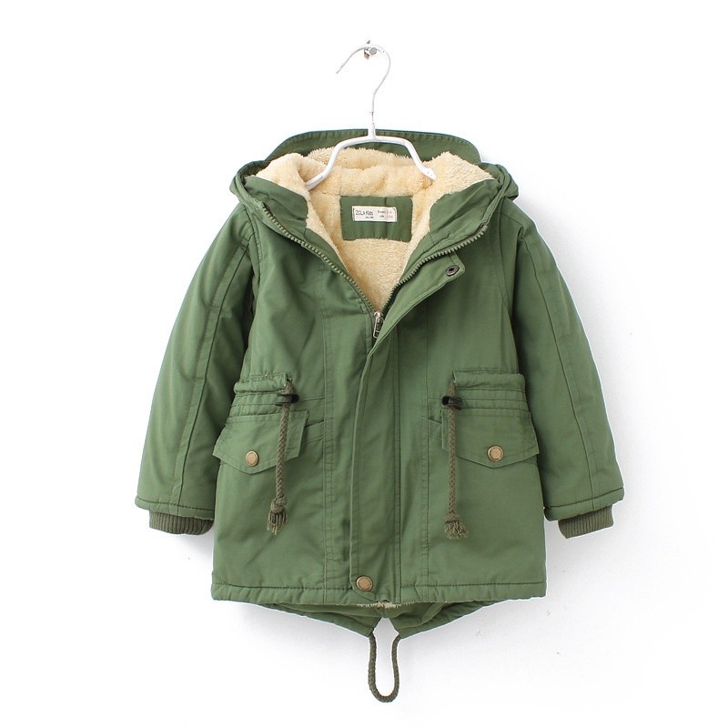 Winter Coat Supplier - Hooded Thicken Fleece Lined Kids Outerwear