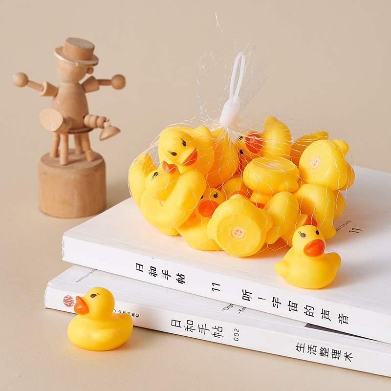 Rubber Duck Factory - Squeeze Yellow Bulk Bath Toy Sound Floating