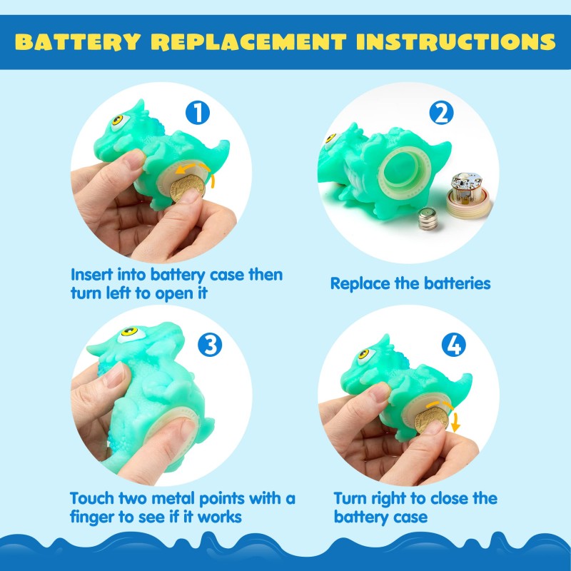 Bath Toy Supplier - LED Dinosaur Walking Crab Water Play