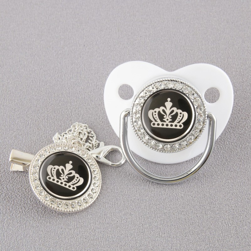 Pacifier Supplier - Cartoon Crown BPA Free Silicone Bling