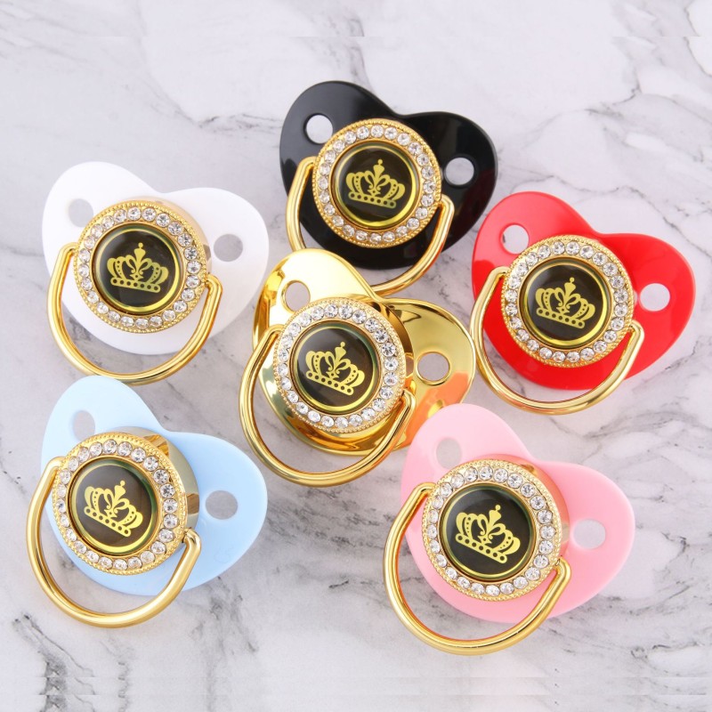 Pacifier Supplier - Cartoon Crown BPA Free Silicone Bling