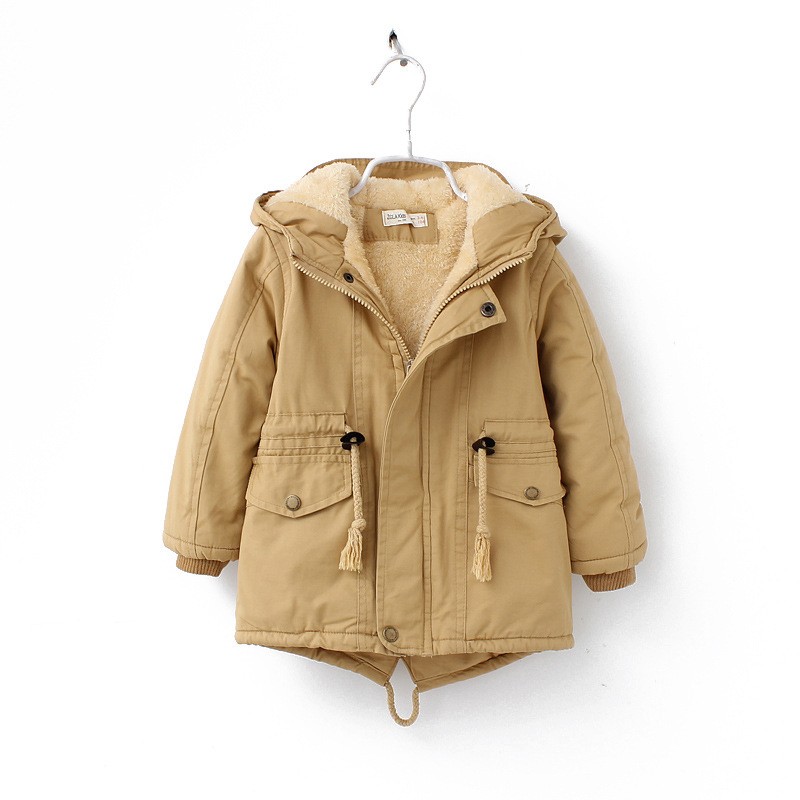 Winter Coat Supplier - Hooded Thicken Fleece Lined Kids Outerwear