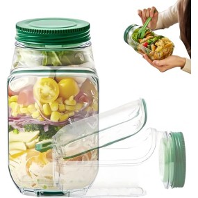 Salad Jar Factory - Leakproof Portable Seasoning Container Lunch