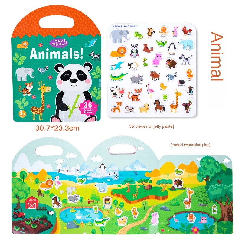 Sticker Book Factory - Paper Jelly Early Education Quiet Puzzle