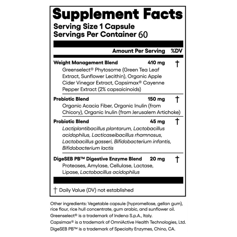 Probiotic Supplement Factory - Thin 30 Herbal for Weight Management Adults