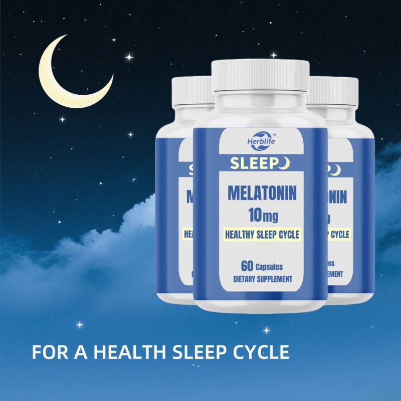 Melatonin Capsules Factory - Wholesale 10mg Natural Sleep Aid Adults GMP Certified