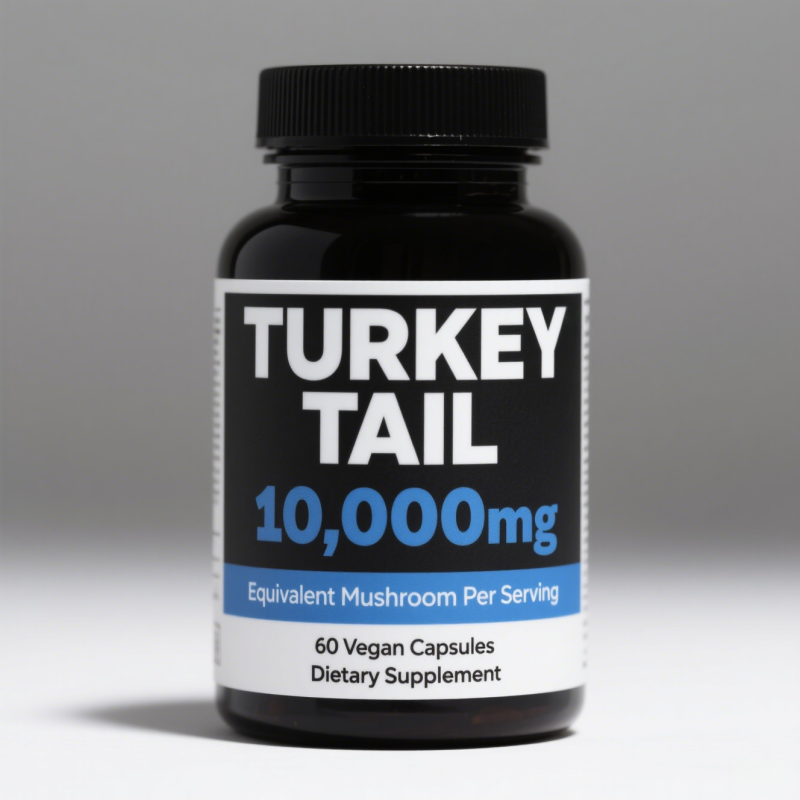 Turkey Tail Mushroom Supplement Factory - Vegan 10000mg Pure Extract 60 Capsules