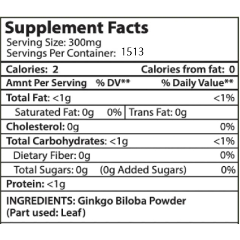 Ginkgo Biloba Powder Manufacturer - Organic Herbal Extract Immunity Cognition Booster