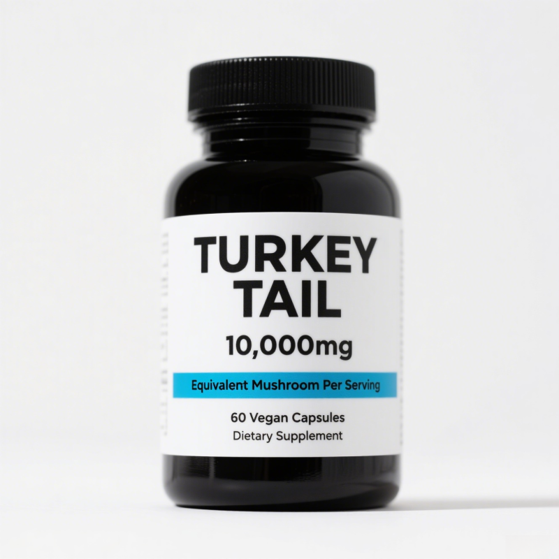 Turkey Tail Mushroom Supplement Factory - Vegan 10000mg Pure Extract 60 Capsules