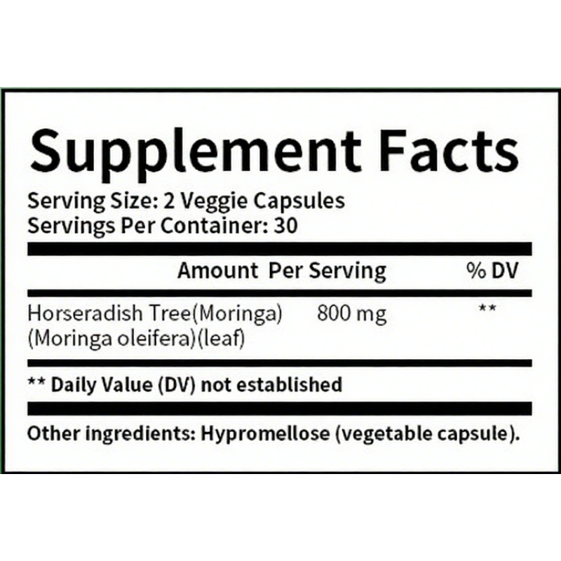 Moringa Powder Capsules Supplier - Vegetarian Antioxidant Extra Strength Capsules