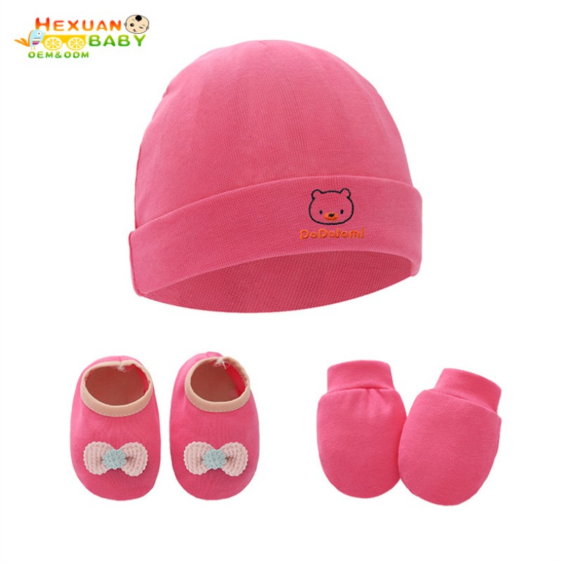 Newborn Bundle Manufacturer - OEM Personalized Design Infant Hat and Mittens Knit Set