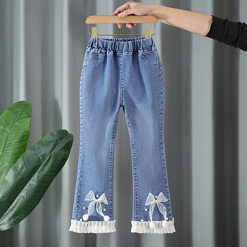 Girls Jeans Manufacturer - 2025 New Spring Autumn Denim Flared Styles Kids Outerwear