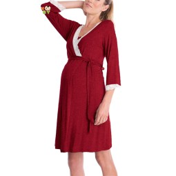 Nursing Nightgown Supplier - Breastfeeding with Elegant Maternity Clothes Dress Pregnancy