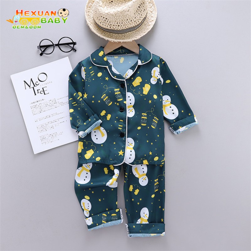 Satin Pajamas Factory - In Stock Low Price Silk Night Wear Summer Long Pants Kids