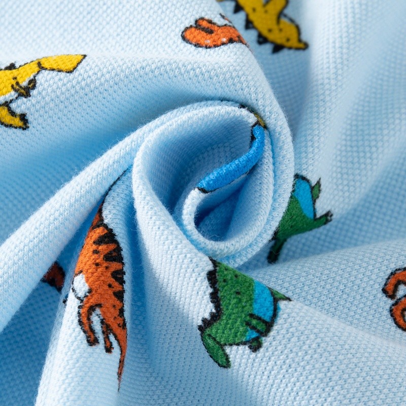 Children Polo Shirt Supplier - Summer Lapel Short Sleeve Cartoon Printed Casual